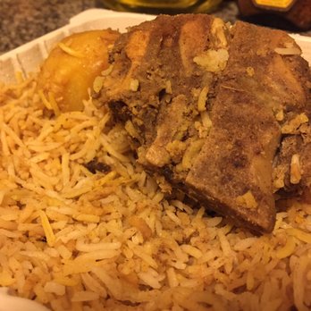 Bongo's - $14.99 goat kachi biriyani with one giant piece of (not edible) goat bone and a giant potato. Very dry and tasteless. A total ripoff. - Indian Near Me - Fremont, California Bongo's - $14.99 goat kachi biriyani with one giant piece of (not edible) goat bone and a giant potato. Very dry and tasteless. A total ripoff. - Indian Near Me - Fremont, California