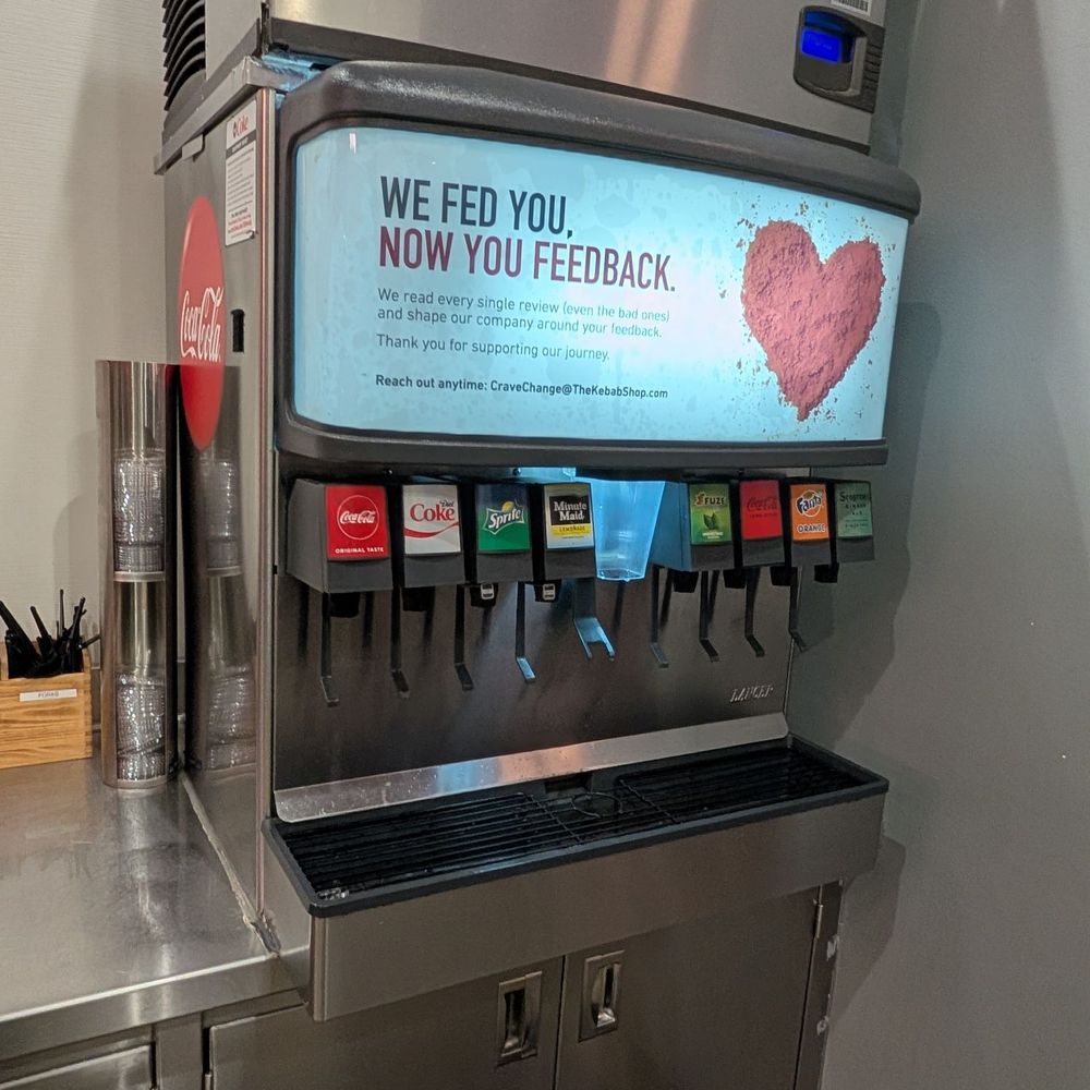 The Kebab Shop - Drink dispenser - Mediterranean Near Me - Irvine, California The Kebab Shop - Drink dispenser - Mediterranean Near Me - Irvine, California