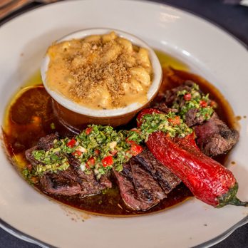 Moonshine Grill - Hanger Steak /w Mac n Cheese - Southern Near Me - Austin, Texas