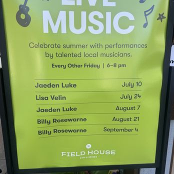 Field House - Live Music Summer 2026 - Burgers Near Me - Bellevue, Washington