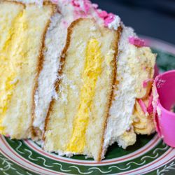 Madonna Inn Bakery - Pink Champagne Cake ($15/slice)