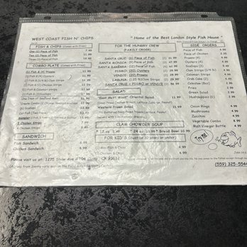West Coast Fish N' Chips - Menu 2024 - Seafood Near Me - Clovis, California West Coast Fish N' Chips - Menu 2024 - Seafood Near Me - Clovis, California