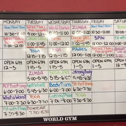 World Gym - Group workout schedule