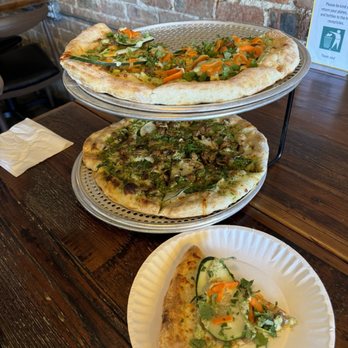 Neony Pizza Works - Pesto cream and banh mi pizza - Pizza Near Me - Dallas, Texas