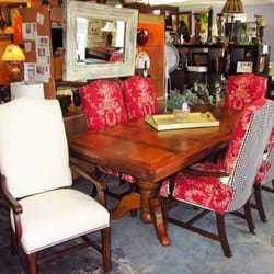 Home At Last - Dining Set Double Pedestal Table 40" x 7' 6 Lexington Slipcovered Arm Chairs Paid $ 700 ea $ 1799.99