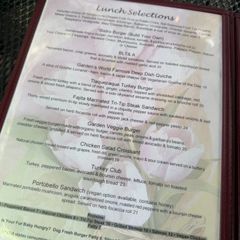Secret Garden Cafe - The lunch menu - Breakfast & Brunch Near Me - Sedona, Arizona Secret Garden Cafe - The lunch menu - Breakfast & Brunch Near Me - Sedona, Arizona