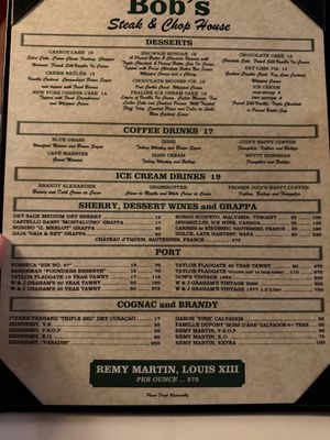 Menu photo 1 Bob's Steak & Chop House Dallas, TX Menu photo 1 Bob's Steak & Chop House Dallas, TX