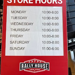 This is a photo of the store hours