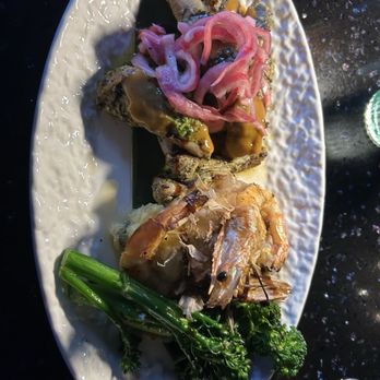 Poor Calvin's - Special not on the menu. Pork tenderloin, broccolini with mashed potatoes - Asian Fusion Near Me - Atlanta, Georgia