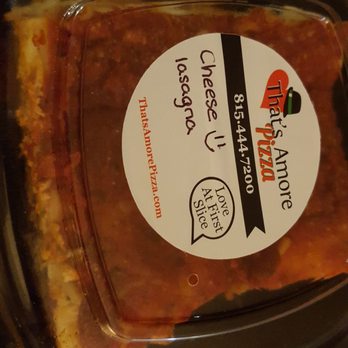 That's Amore Pizza - Lasagna with a smiley face! Awww..they offer spinach & meat also $6 - Pizza Near Me - Crystal Lake, Illinois
