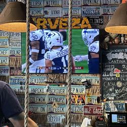 The Boo Bar - This is the wall behind the bar and of course, the Thanksgiving Day Football!