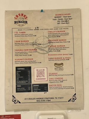 Menu photo 4 Chunk’s Burger Stafford, TX