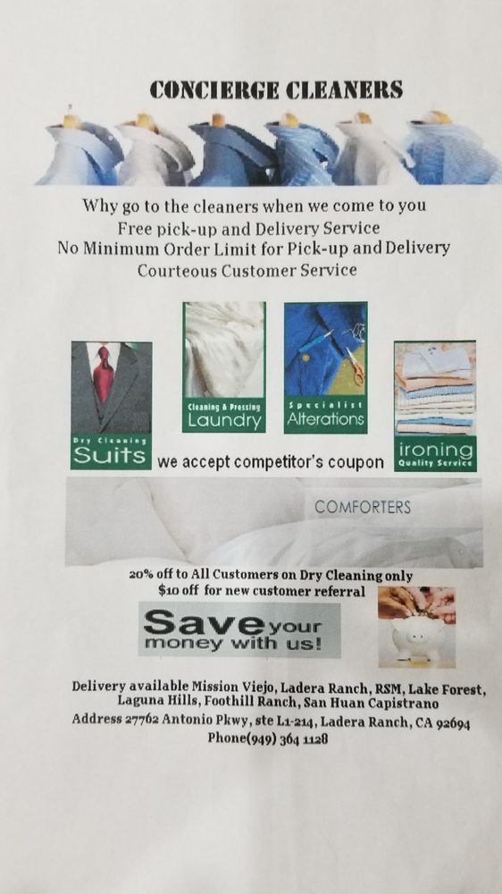 CONCIERGE CLEANERS Updated April 2024 27762 Antonio Pkwy, Ladera