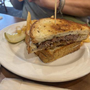 The Grill at Willowbrook - Grilled Patty Melt with fries - New American Near Me - Lakeside, California The Grill at Willowbrook - Grilled Patty Melt with fries - New American Near Me - Lakeside, California
