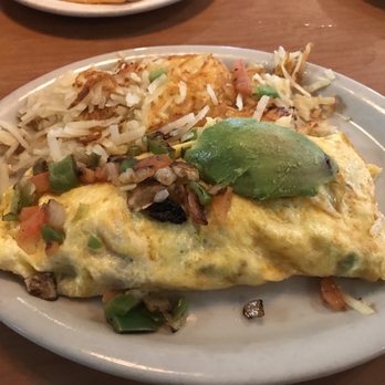 Millbrae Pancake House - Veggie omelet topped with avocado - American Near Me - Millbrae, California