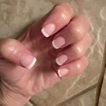 Ruby Nail Bar - Short American pink white dip - Waxing Near Me - Allen, Texas
