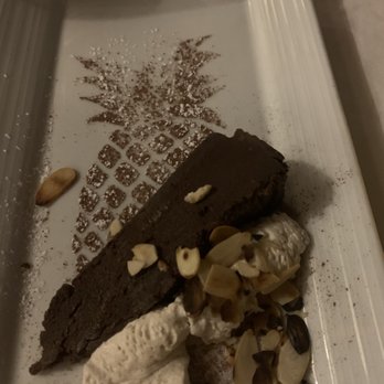 Ocean 362 - Flourless chocolate cake (not pictured Staggs Lead Cabernet franc blend) - Caribbean Near Me - St. John, Virgin Islands