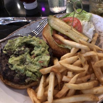 Three's Bar & Grill - Fair burger with guacamole.  Ok produce good bun.  Kimchi pickle was excellent. - Asian Fusion Near Me - Kihei, Hawaii