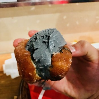 Japadog - Black sesame "Age Ice" (ice cream wrapped in fried dough, 4/5) - Japanese Near Me - Vancouver, British Columbia