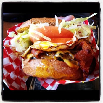 Burger Me - Bacon cheeseburger with a fried egg - Burgers Near Me - Truckee, California Burger Me - Bacon cheeseburger with a fried egg - Burgers Near Me - Truckee, California