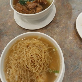 Congee Noodle King - Two noodle soups: wonton & beef brisket, tendon, tripe - Chinese Near Me - Vancouver, British Columbia
