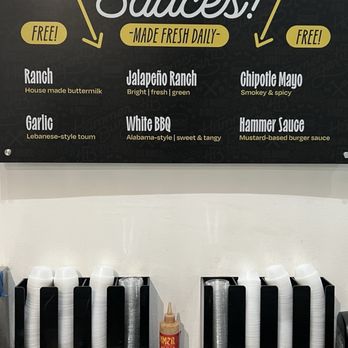 Hammer Burger - Sauce bar self serve - Burgers Near Me - Santa Ana, California