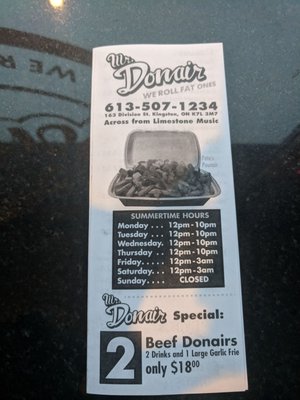 Menu photo 1 Mr Donair Kingston, ON