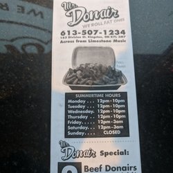 Mr Donair - Front menu