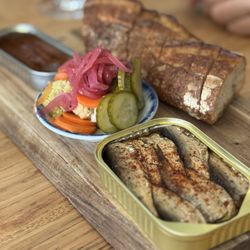 Golden Sardine - Sardines, anchovies, pickles, and bread!