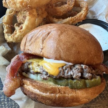 Empire Burger - Bacon burger with pickle and mayo only. Peep the house made ranch! - Burgers Near Me - Breckenridge, Colorado Empire Burger - Bacon burger with pickle and mayo only. Peep the house made ranch! - Burgers Near Me - Breckenridge, Colorado