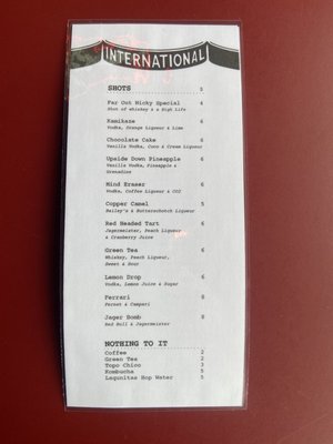 Menu photo 4 International Bar Salt Lake City, UT Menu photo 4 International Bar Salt Lake City, UT