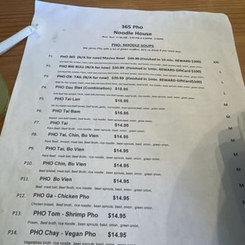365 Pho - Menu - Vietnamese Near Me - Redding, California