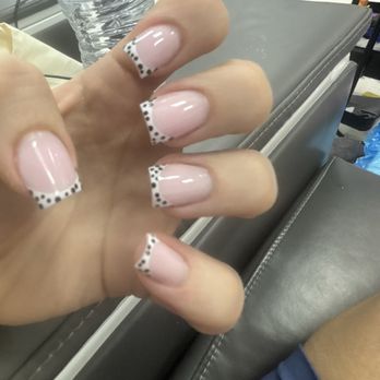 NailSpa Miami - My nailssss french tip with polka dots!! - Nail Salons Near Me - North Miami, Florida NailSpa Miami - My nailssss french tip with polka dots!! - Nail Salons Near Me - North Miami, Florida