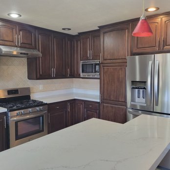 Brandon's Cabinet - Refinished in stain. - Cabinetry Near Me Brandon's Cabinet - Refinished in stain. - Cabinetry Near Me
