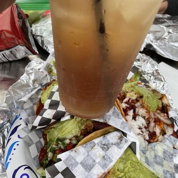 Tacos El Vaquero - Adobada tacos packed with meat with a double long island from bar sin nombre - Food Trucks Near Me - Chula Vista, California Tacos El Vaquero - Adobada tacos packed with meat with a double long island from bar sin nombre - Food Trucks Near Me - Chula Vista, California