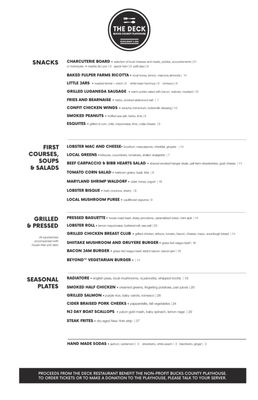 Menu photo 2 The Deck Bucks County Playhouse New Hope, PA