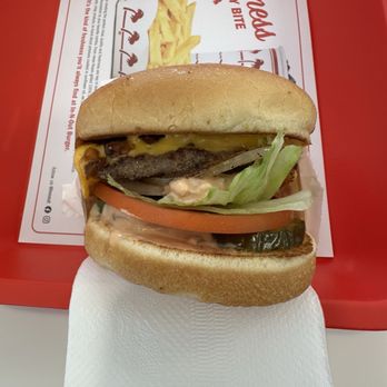 In-N-Out Burger - Cheeseburger animal style white toast add whole grilled onions - Burgers Near Me - Perris, California In-N-Out Burger - Cheeseburger animal style white toast add whole grilled onions - Burgers Near Me - Perris, California