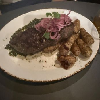 Corner Restaurant - Grilled Prime Flat Iron my husband really enjoyed his meal - Bars Near Me - Austin, Texas