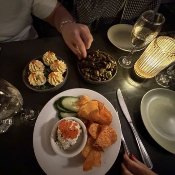 Gass and Main - Caviar and chips, deviled eggs, crispy brussel sprouts. - New American Near Me - Haddonfield, New Jersey Gass and Main - Caviar and chips, deviled eggs, crispy brussel sprouts. - New American Near Me - Haddonfield, New Jersey