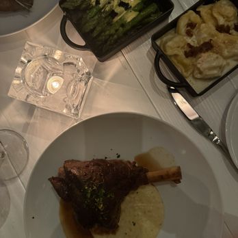 Timbr - Lamb shank, raviolis and asparagus with caviar. - New American Near Me - Fort Lauderdale, Florida