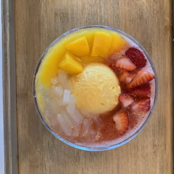 Mango Mango Dessert - A3. Strawberry Mango Juice Sago and Lychee Jelly with Mango Ice Cream - Desserts Near Me - Chicago, Illinois Mango Mango Dessert - A3. Strawberry Mango Juice Sago and Lychee Jelly with Mango Ice Cream - Desserts Near Me - Chicago, Illinois