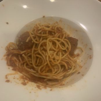 Captain James Landing - Kids spaghetti (after already giving my toddler his first serving) - more like an adult serving (and really good!) - Seafood Near Me - Baltimore, Maryland