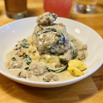 Juneberry Table - Biscuits & gravy with sausage - an absolute must-order - Breakfast & Brunch Near Me - Cleveland, Ohio