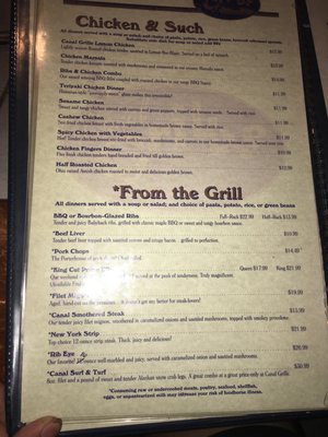 Menu photo 2 Canal Grille Canal Fulton, OH