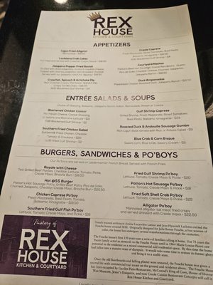 Menu photo 8 Rex House Kitchen & Courtyard New Orleans, LA
