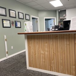 Precision Physical Therapy - Front office and waiting room. Social distanced.