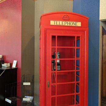 Sweet Bay Coffee - British phone booth - Coffee & Tea Near Me - Fort Smith, Arkansas