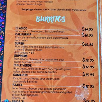 Frida's Hawaii - The menu as of June 28, 2024 - Tacos Near Me - Ewa Beach, Hawaii Frida's Hawaii - The menu as of June 28, 2024 - Tacos Near Me - Ewa Beach, Hawaii