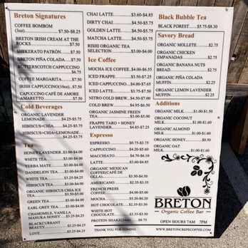Breton Organic Coffee Bar - Menu so you can be ready. - Coffee & Tea Near Me - San Antonio, Texas Breton Organic Coffee Bar - Menu so you can be ready. - Coffee & Tea Near Me - San Antonio, Texas