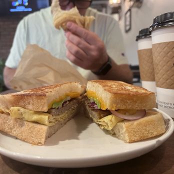Toasted - Breakfast sandwich and cute guy - Coffee & Tea Near Me - Riverside, California